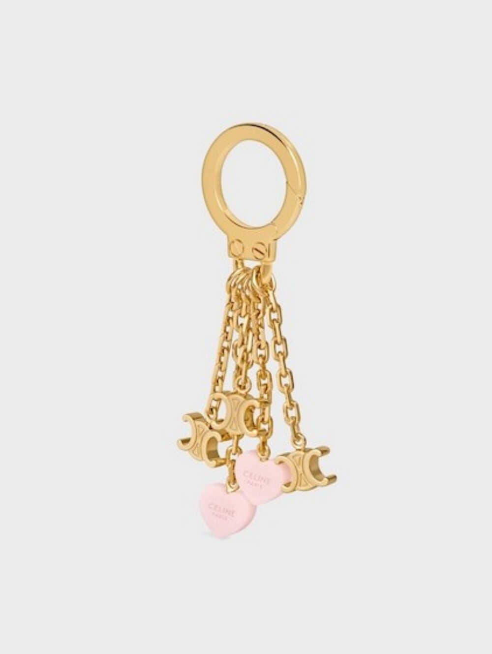 Like NEW! RARE!!! CELINE Triomphe Heart Chain Charm Light Pink Comes W/ BOOKLET! - Picture 7 of 11